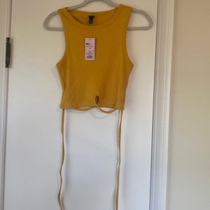 NWT Marigold yellow ribbed tie around tank